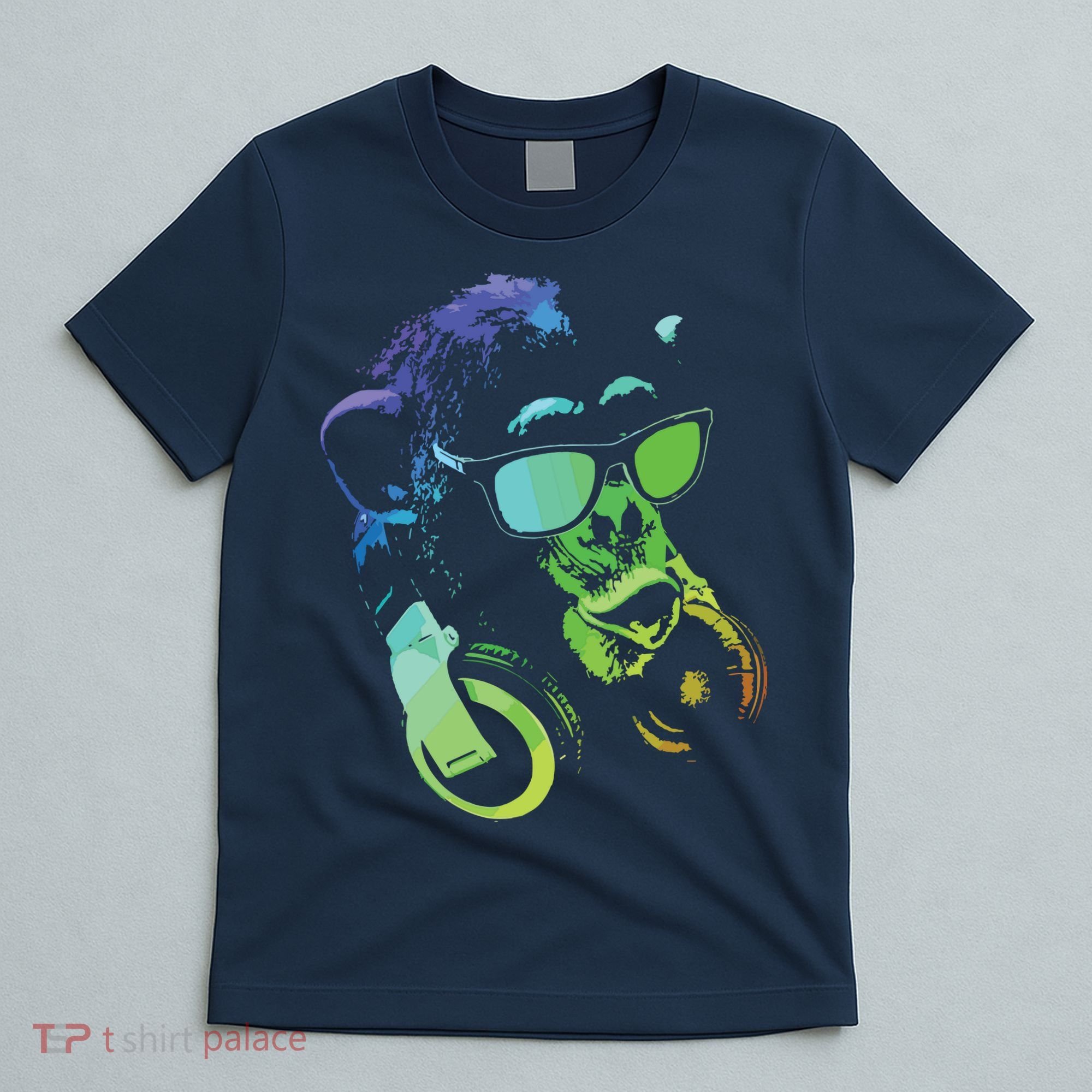 Monkey Chimp With Sunglasses And Headphones T-Shirt