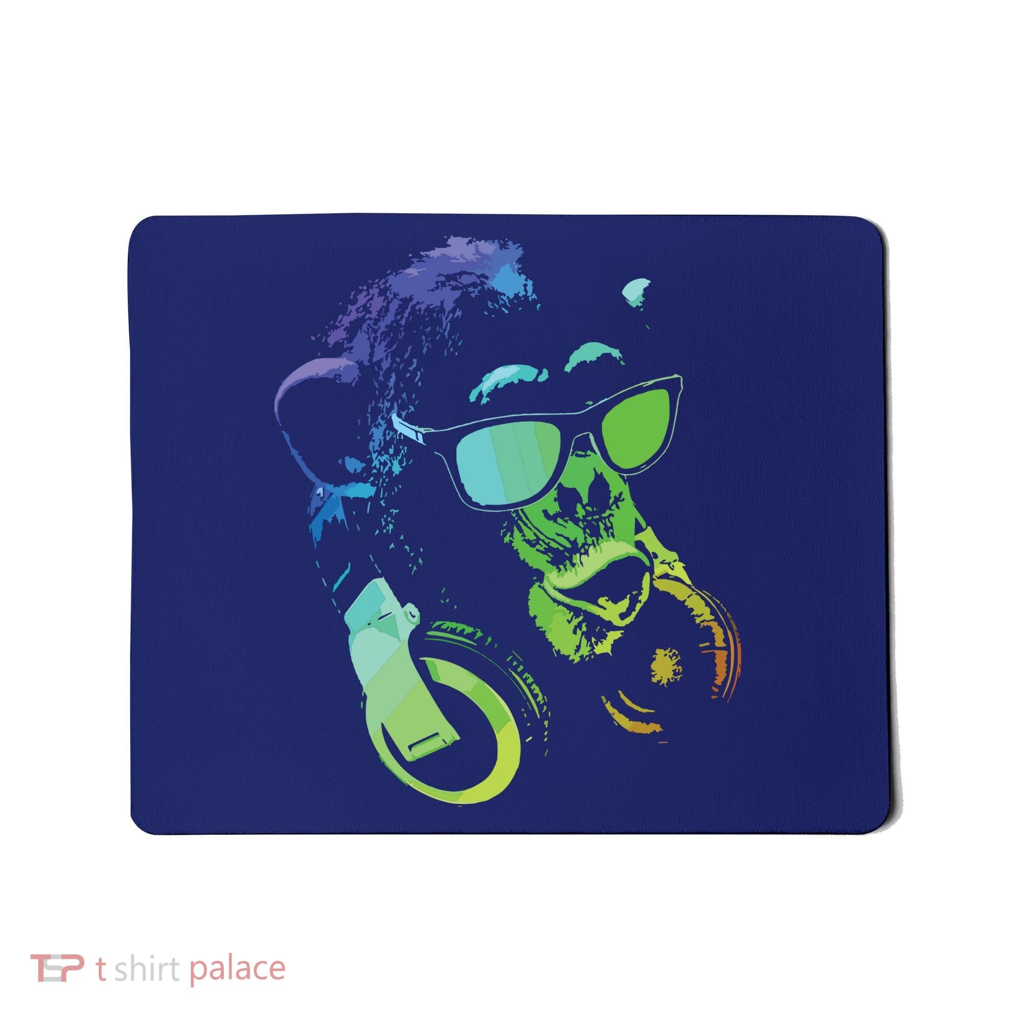 Monkey Chimp With Sunglasses And Headphones Mousepad