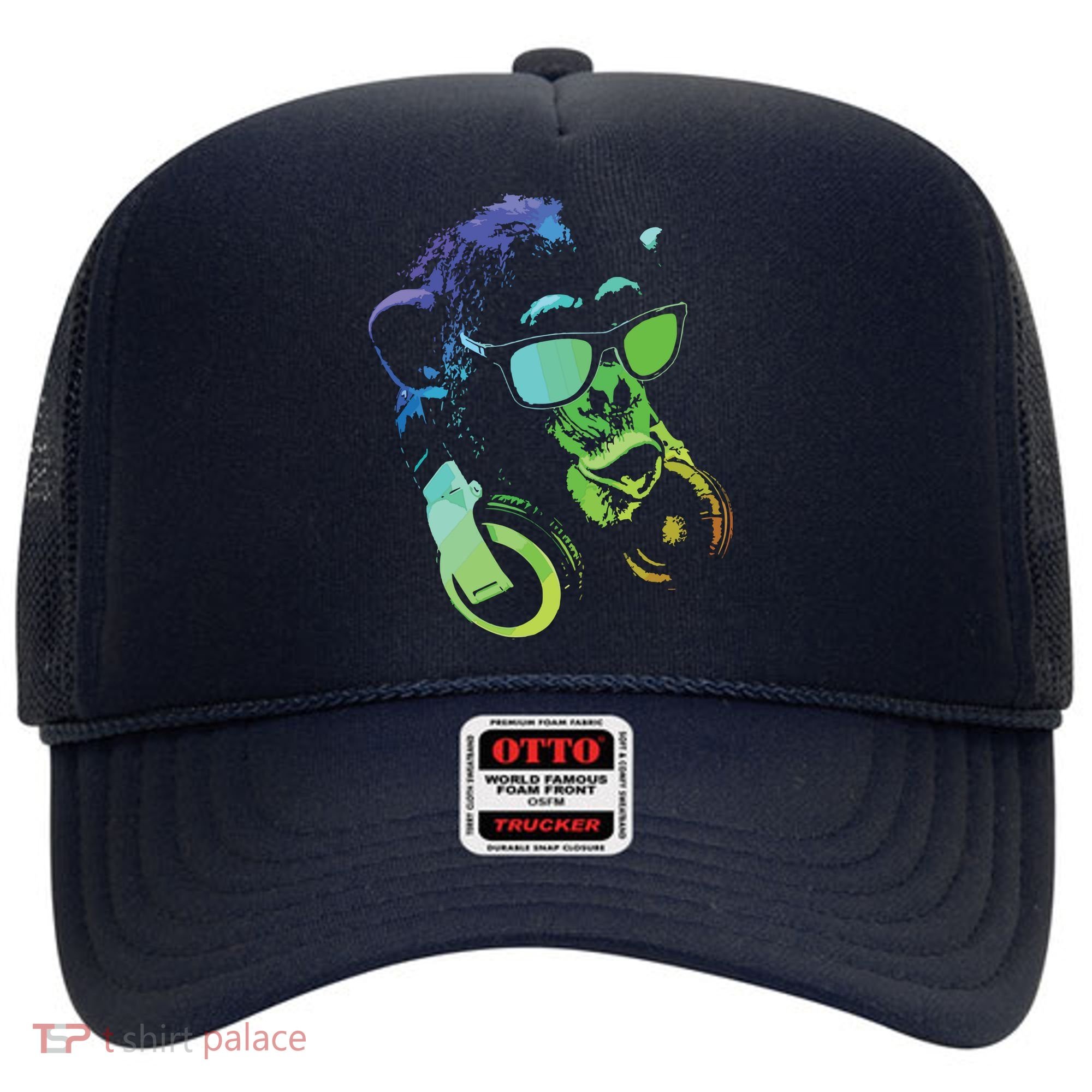 Monkey Chimp With Sunglasses And Headphones Hat