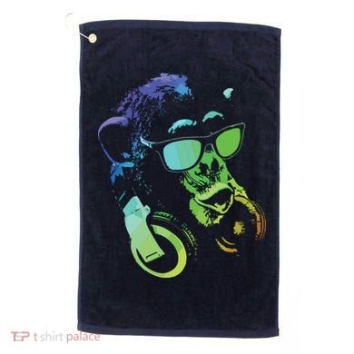 Monkey Chimp With Sunglasses And Headphones Golf Towel