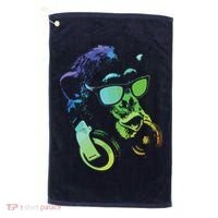 Monkey Chimp With Sunglasses And Headphones Golf Towel thumb 0