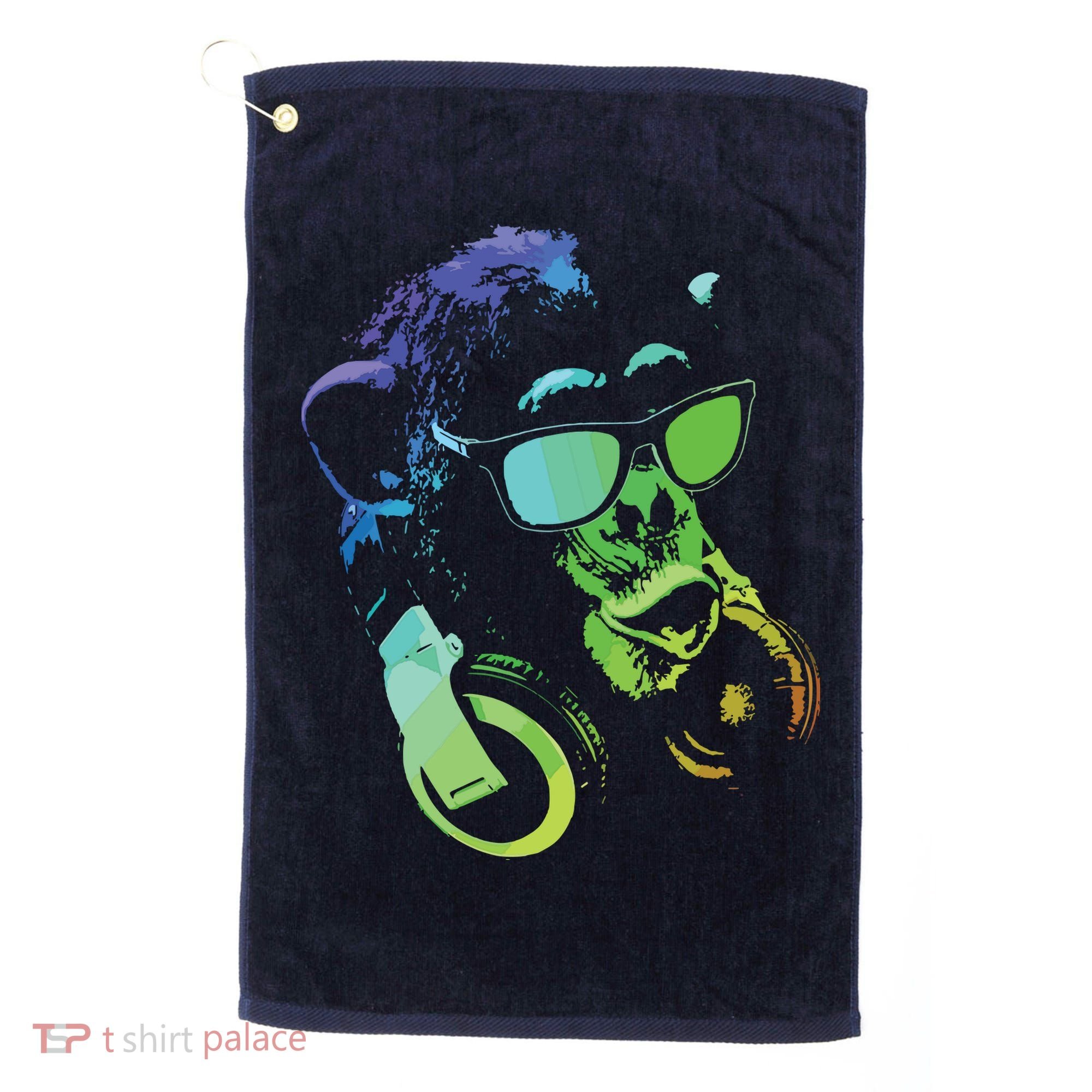 Monkey Chimp With Sunglasses And Headphones Golf Towel