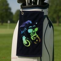 Monkey Chimp With Sunglasses And Headphones Golf Towel thumb 2