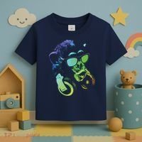 Monkey Chimp With Sunglasses And Headphones Toddler T-Shirt thumb 3