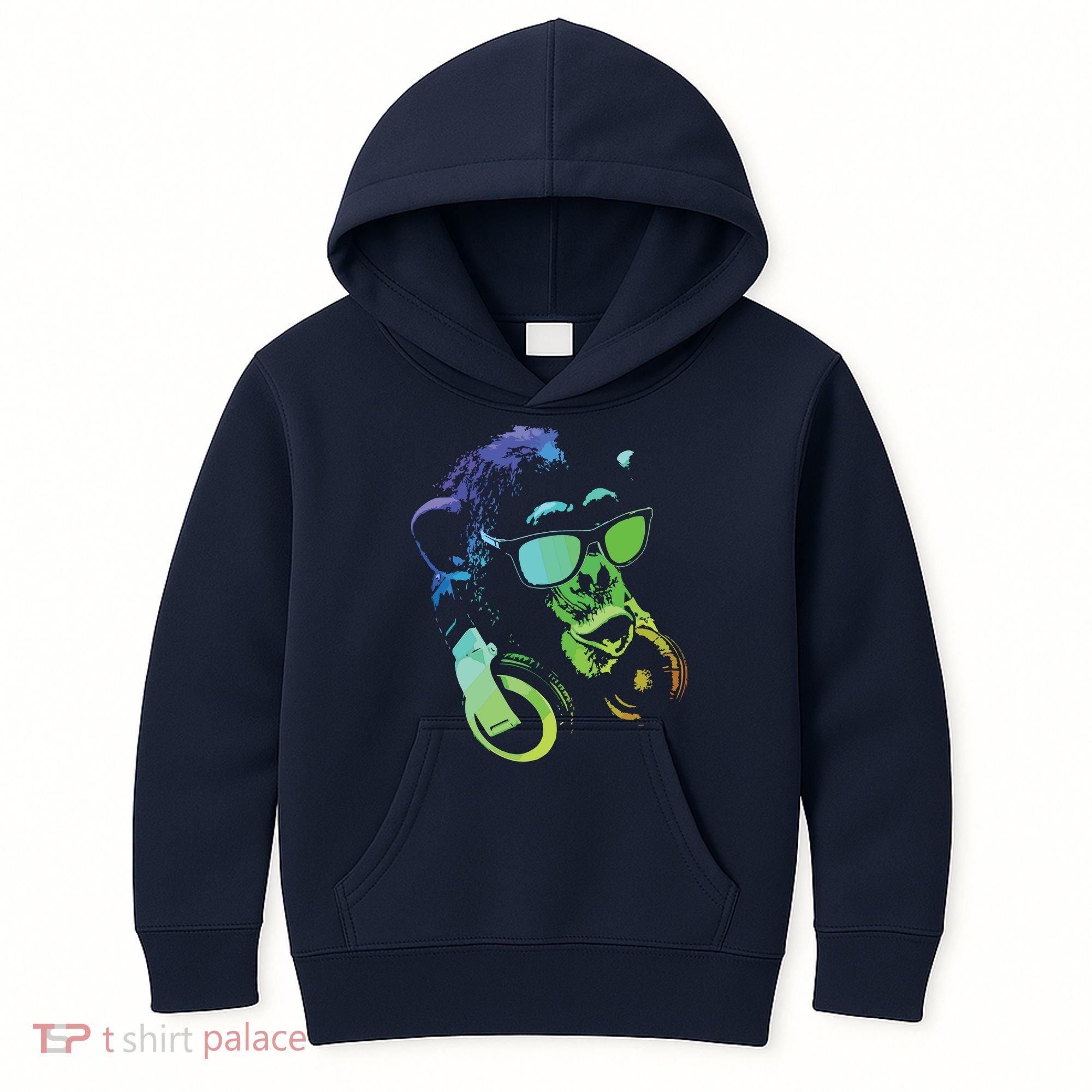 Monkey Chimp With Sunglasses And Headphones Kids Hoodie