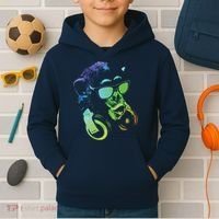 Monkey Chimp With Sunglasses And Headphones Kids Hoodie thumb 2