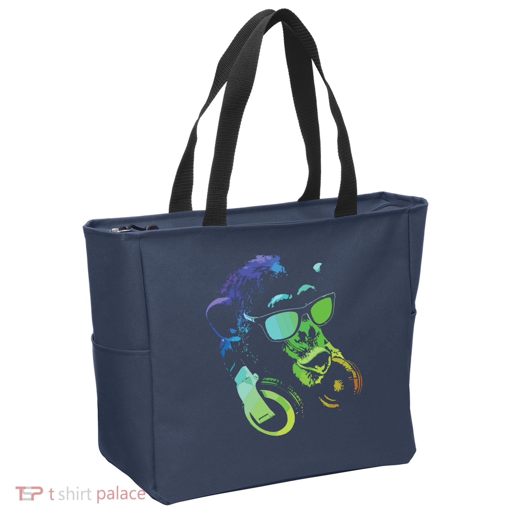 Monkey Chimp With Sunglasses And Headphones Tote Bag