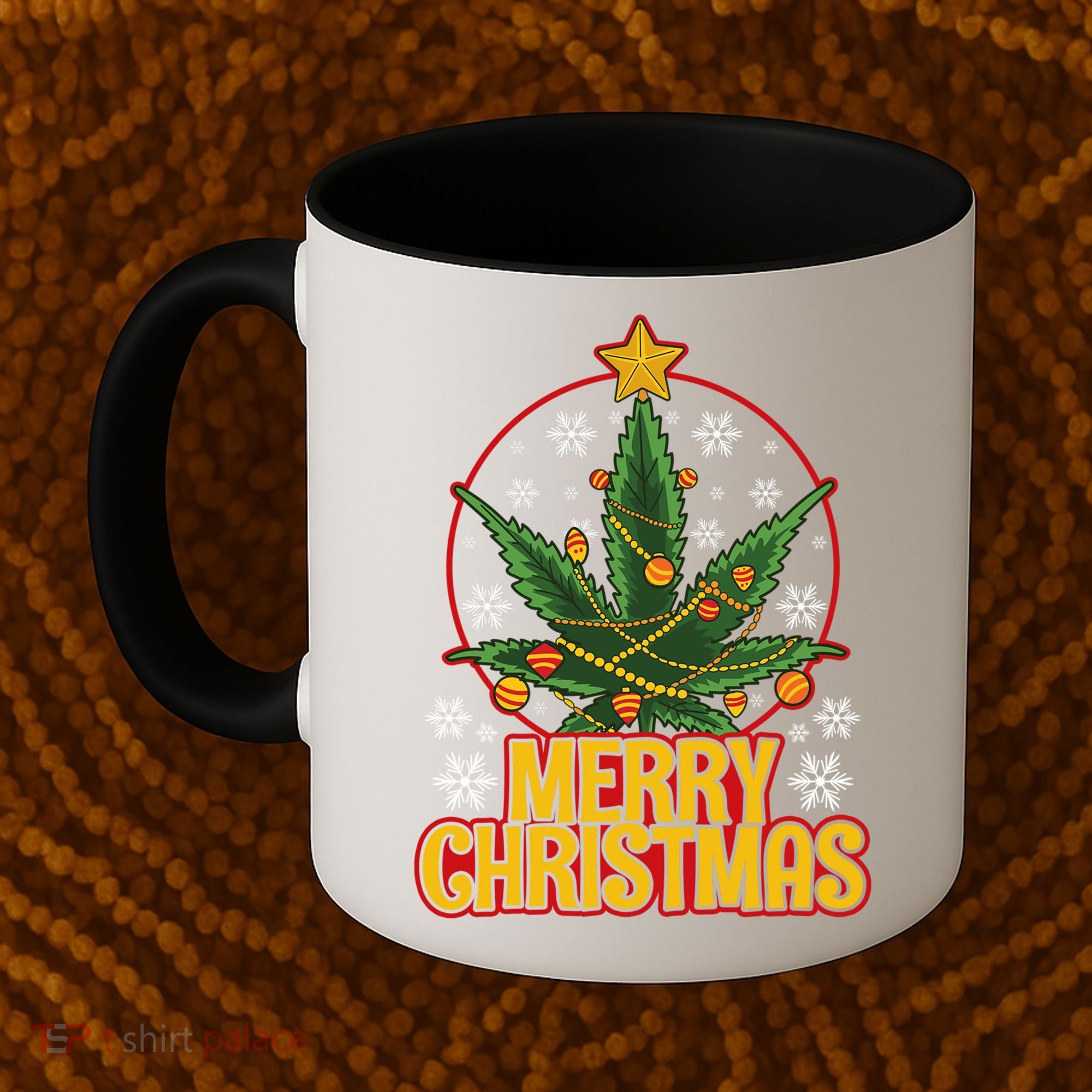 Merry Christmas Weed Marijuana Leaf Christmas Tree Pot Leaf Gift Coffee Mug