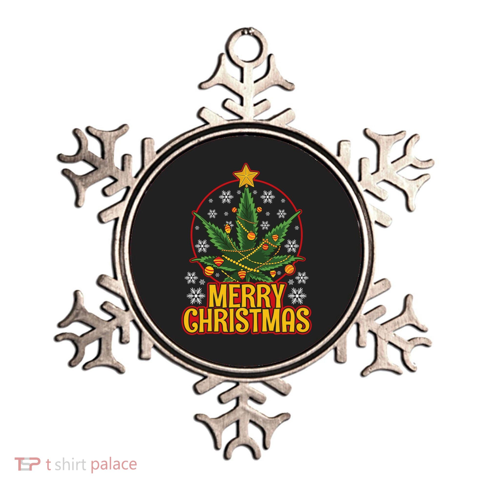 Merry Christmas Weed Marijuana Leaf Christmas Tree Pot Leaf Gift Ornament