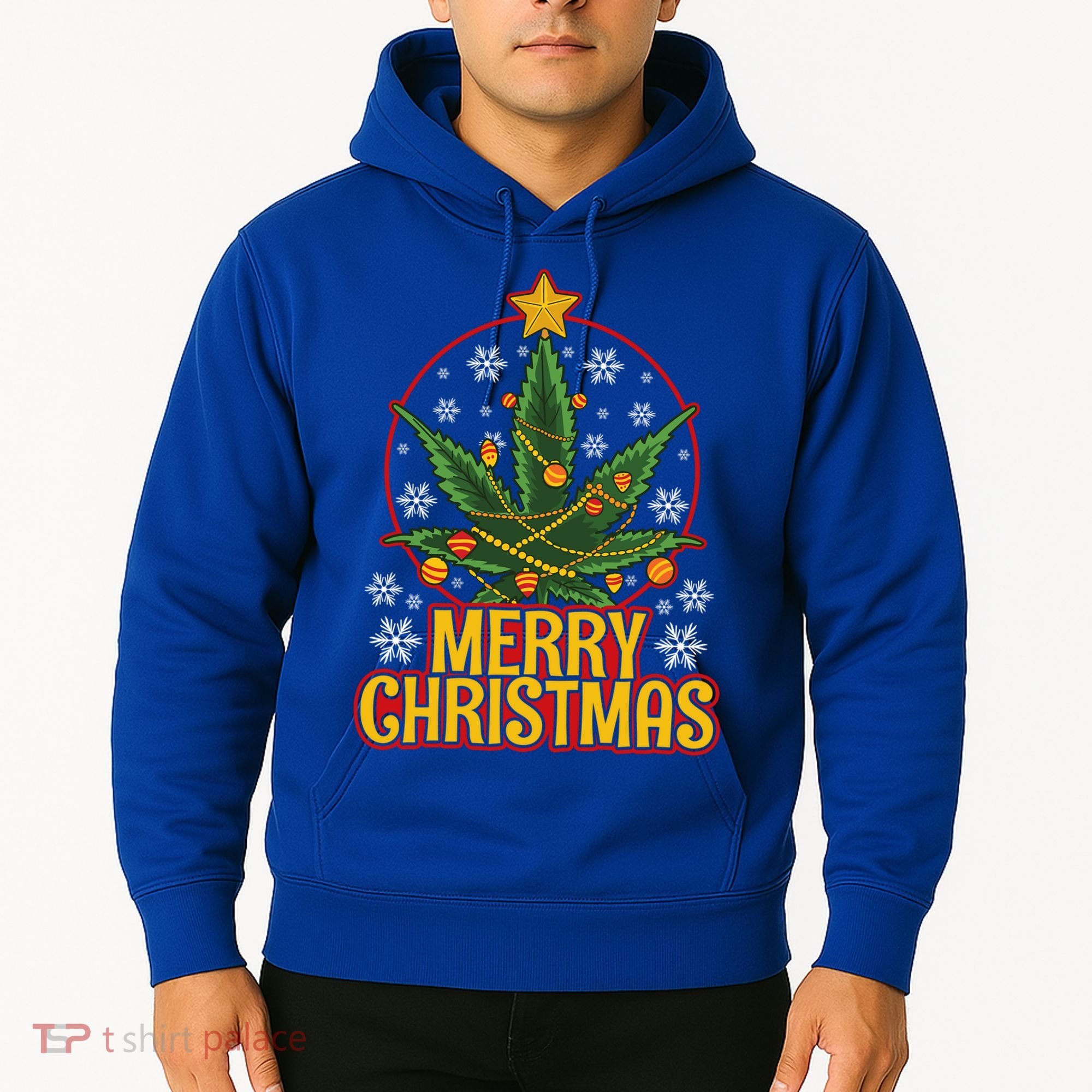 Merry Christmas Weed Marijuana Leaf Christmas Tree Pot Leaf Gift Hoodie