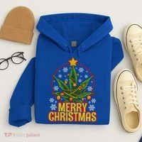 Merry Christmas Weed Marijuana Leaf Christmas Tree Pot Leaf Gift Hoodie thumb 4