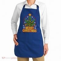 Merry Christmas Weed Marijuana Leaf Christmas Tree Pot Leaf Gift Apron thumb 2