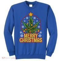 Merry Christmas Weed Marijuana Leaf Christmas Tree Pot Leaf Gift Sweatshirt thumb 0