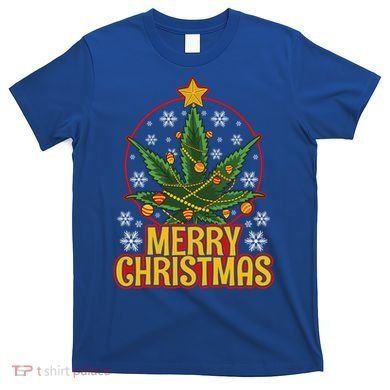 Merry Christmas Weed Marijuana Leaf Christmas Tree Pot Leaf Gift T-Shirt