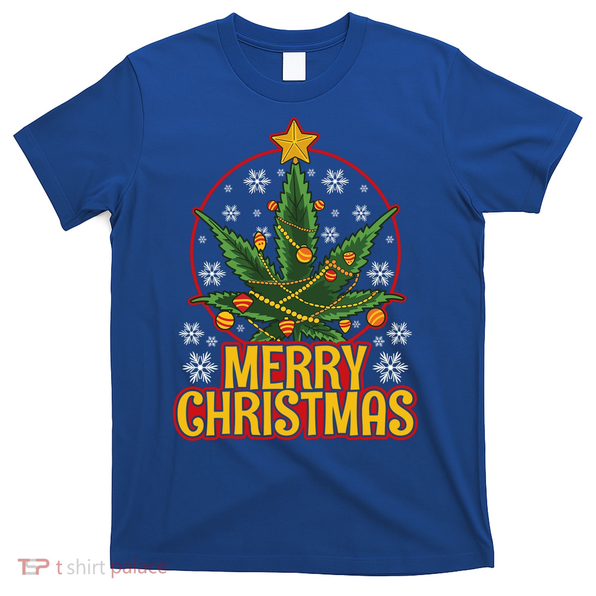 Merry Christmas Weed Marijuana Leaf Christmas Tree Pot Leaf Gift T-Shirt