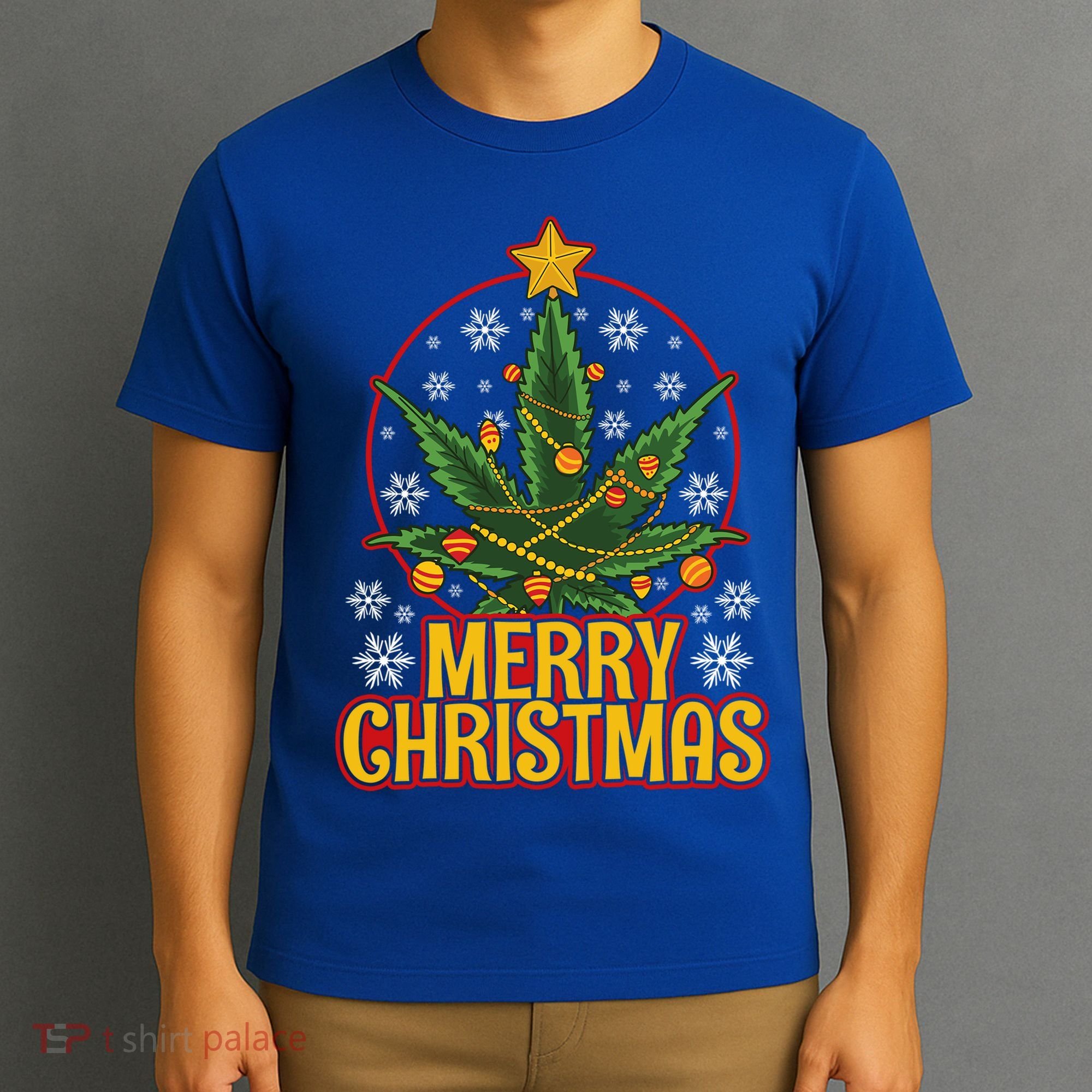 Merry Christmas Weed Marijuana Leaf Christmas Tree Pot Leaf Gift T-Shirt