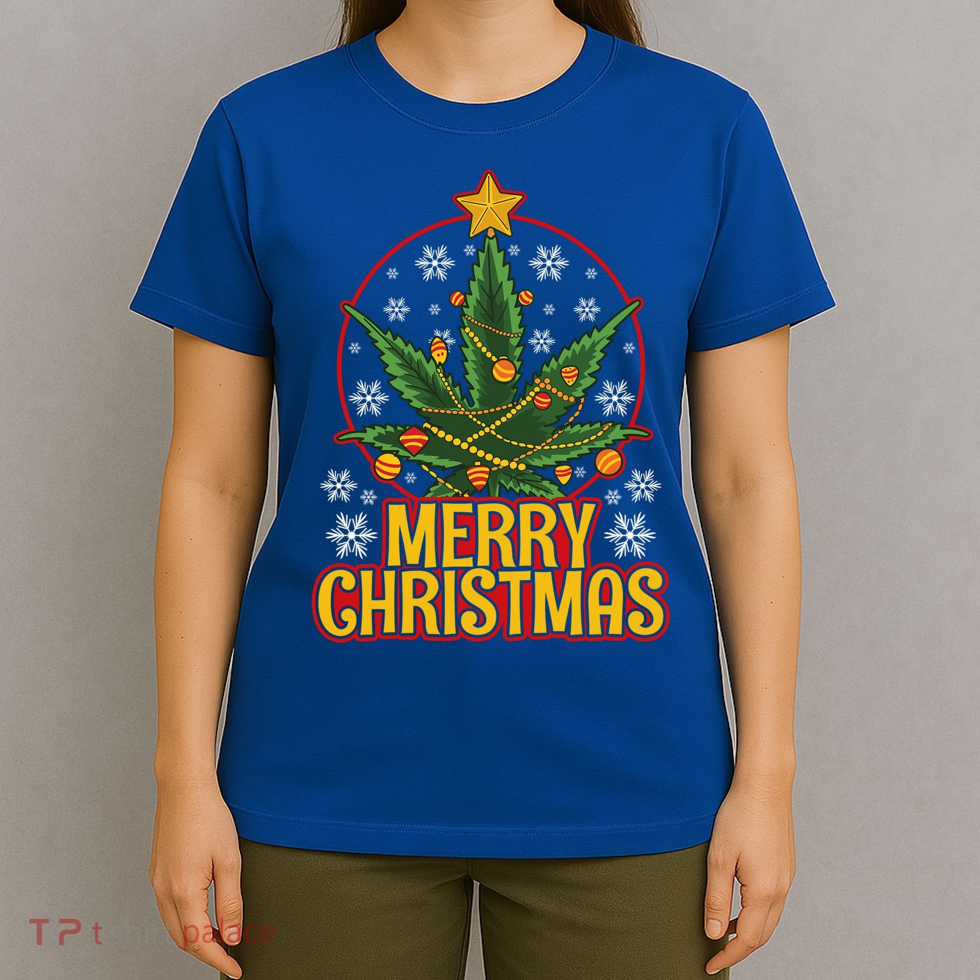 Merry Christmas Weed Marijuana Leaf Christmas Tree Pot Leaf Gift T-Shirt