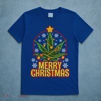 Merry Christmas Weed Marijuana Leaf Christmas Tree Pot Leaf Gift T-Shirt thumb 5