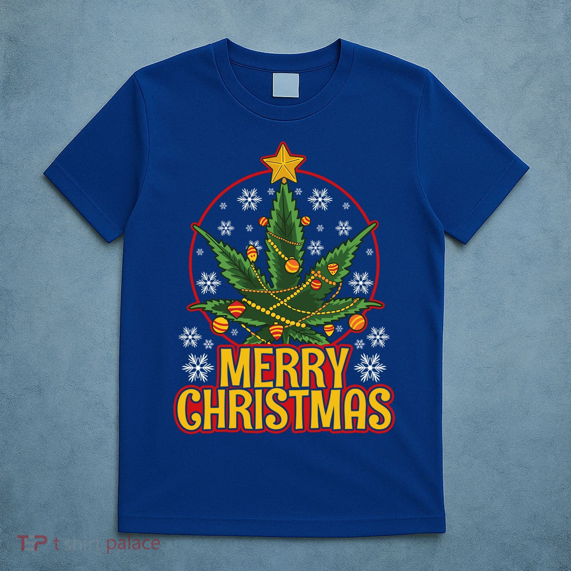 Merry Christmas Weed Marijuana Leaf Christmas Tree Pot Leaf Gift T-Shirt