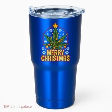 Merry Christmas Weed Marijuana Leaf Christmas Tree Pot Leaf Gift Tumbler