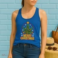 Merry Christmas Weed Marijuana Leaf Christmas Tree Pot Leaf Gift Women's Tank Top thumb 2