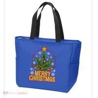 Merry Christmas Weed Marijuana Leaf Christmas Tree Pot Leaf Gift Tote Bag thumb 3