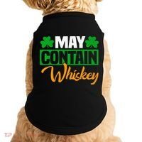 May Contain Whiskey Funny Irish St. Patrick's Day Doggie Tank thumb 0