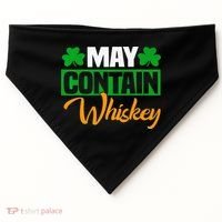 May Contain Whiskey Funny Irish St. Patrick's Day USA-Made Doggie Bandana thumb 0