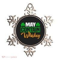 May Contain Whiskey Funny Irish St. Patrick's Day Ornament thumb 0