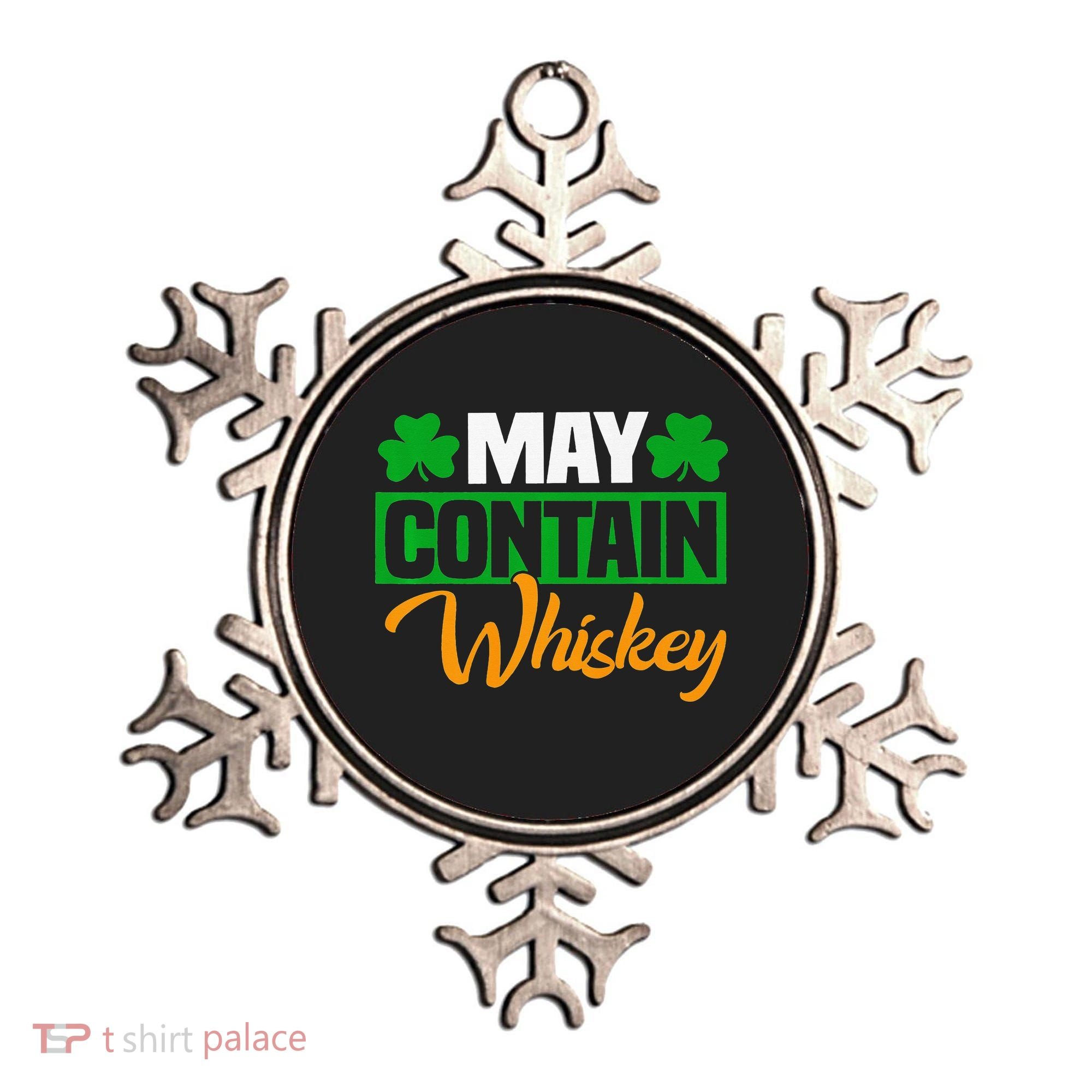 May Contain Whiskey Funny Irish St. Patrick's Day Ornament