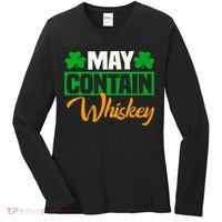 May Contain Whiskey Funny Irish St. Patrick's Day Women's Long Sleeve Shirt thumb 0
