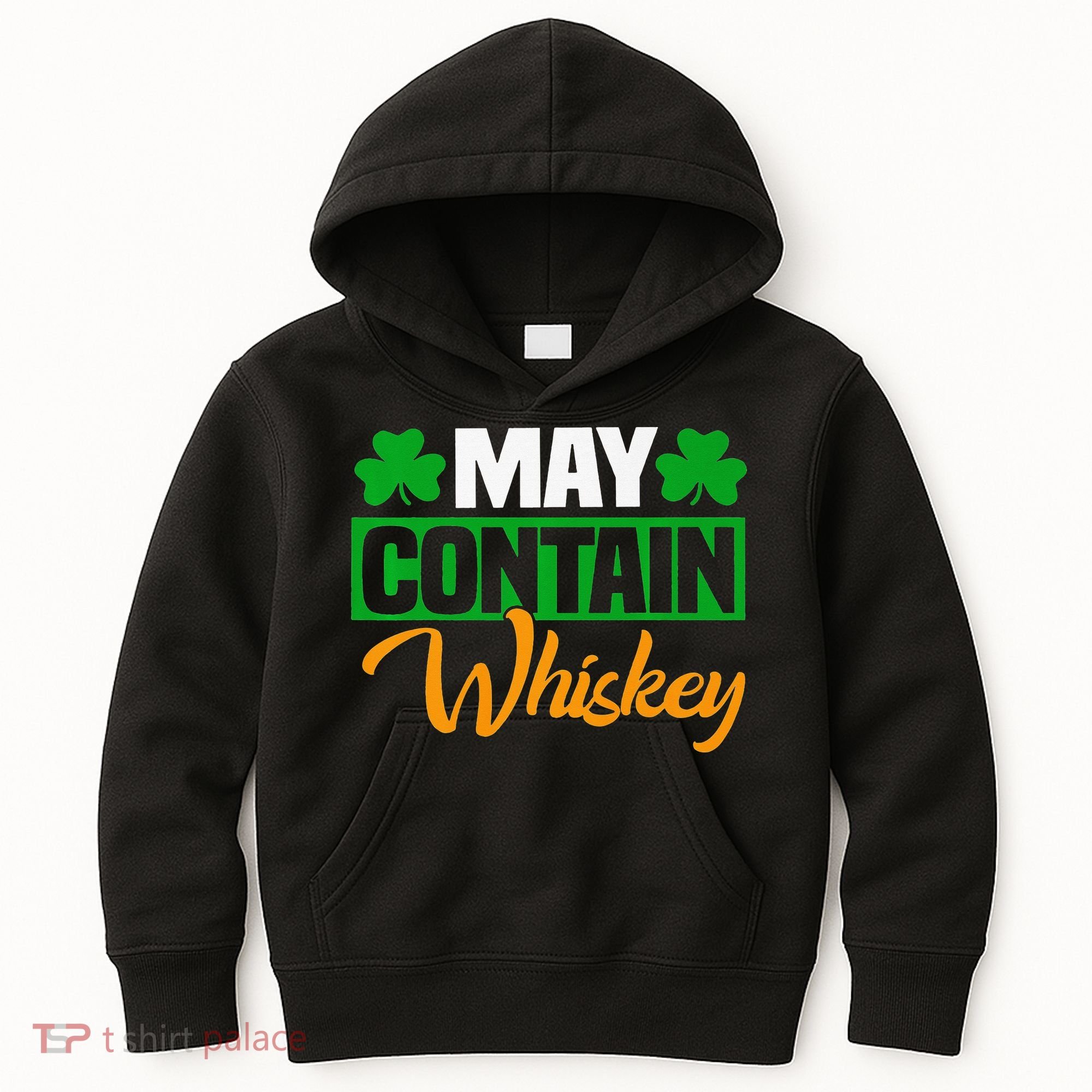 May Contain Whiskey Funny Irish St. Patrick's Day Kids Hoodie