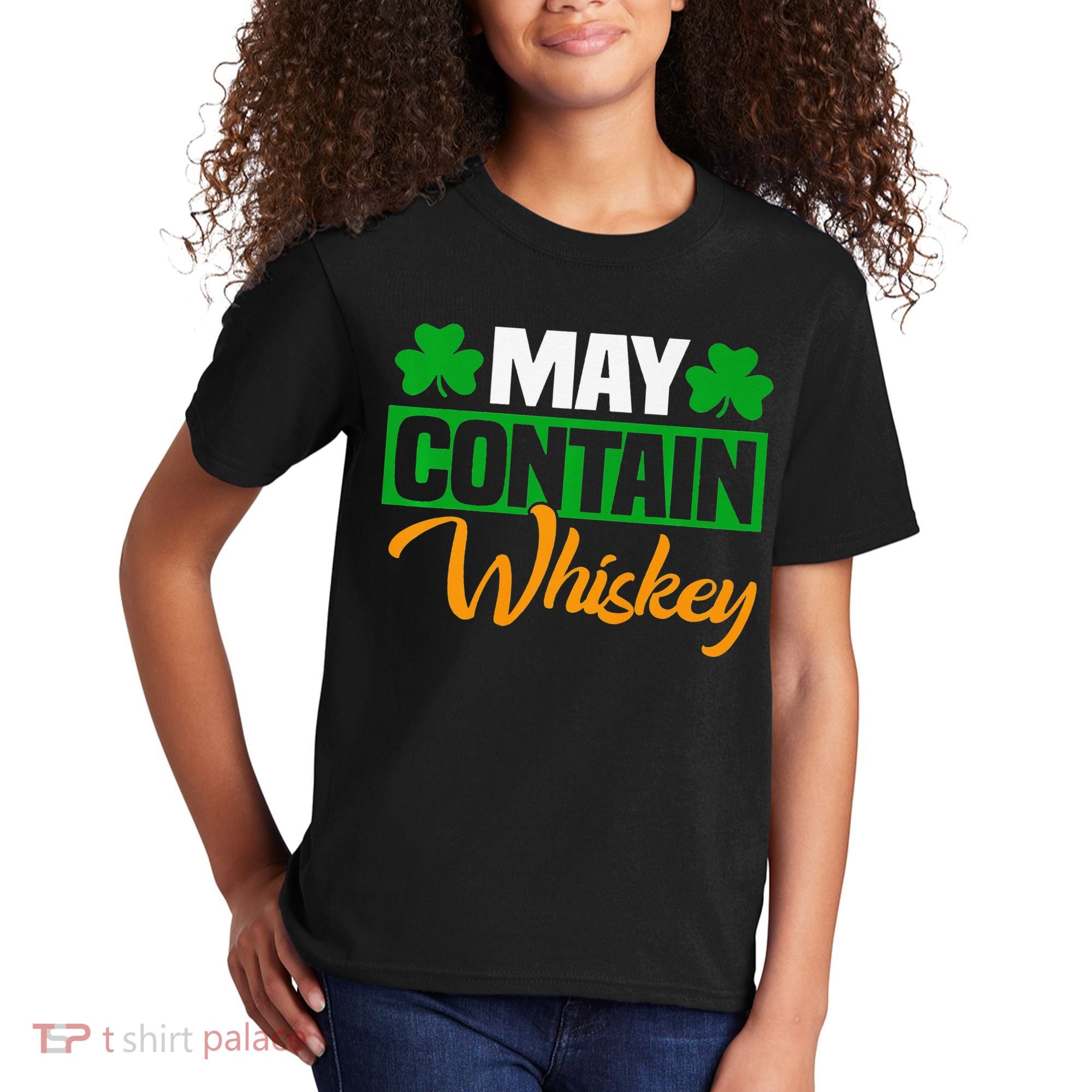 May Contain Whiskey Funny Irish St. Patrick's Day Kids T-Shirt