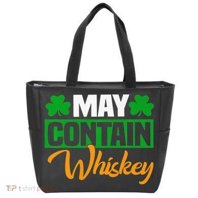 May Contain Whiskey Funny Irish St. Patrick's Day Tote Bag