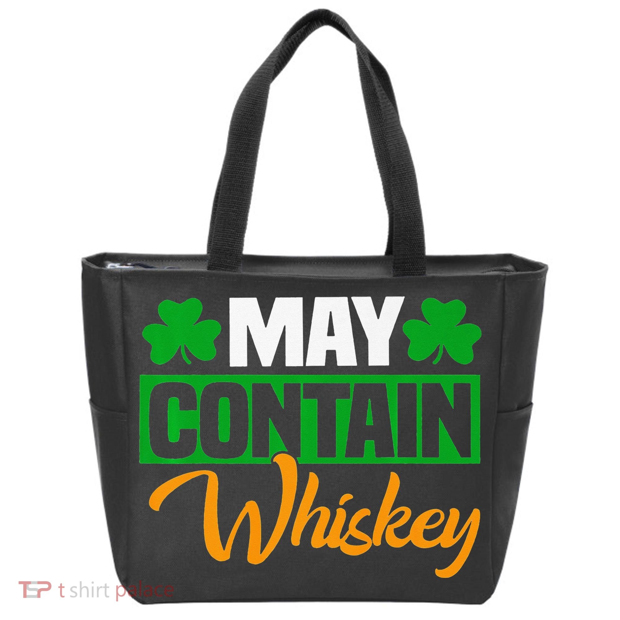 May Contain Whiskey Funny Irish St. Patrick's Day Tote Bag