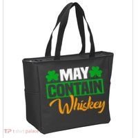 May Contain Whiskey Funny Irish St. Patrick's Day Tote Bag thumb 2