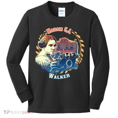 Madam CJ Walker Tribute, Black History, Future Entrepreneur Kids Long Sleeve Shirt