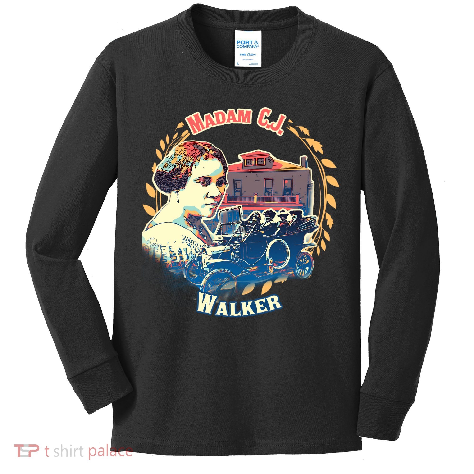 Madam CJ Walker Tribute, Black History, Future Entrepreneur Kids Long Sleeve Shirt