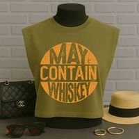 May Contain Whiskey Funny Liquor Drinking Garment-Dyed Women's Muscle Tee thumb 3