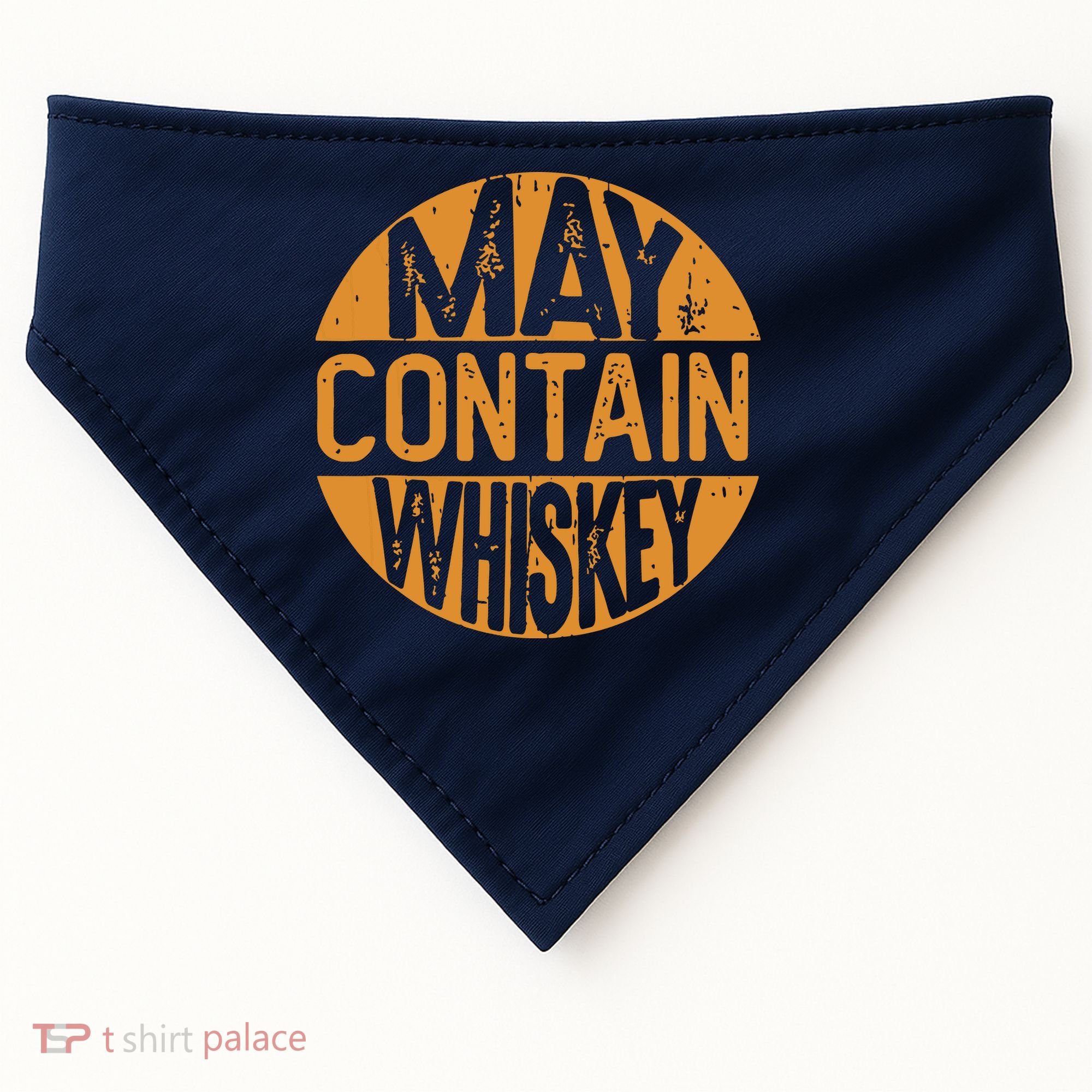 May Contain Whiskey Funny Liquor Drinking USA-Made Doggie Bandana