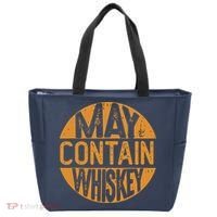 May Contain Whiskey Funny Liquor Drinking Tote Bag thumb 0