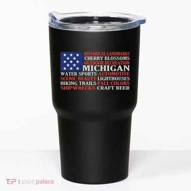 Michigan Characteristic Words Tumbler