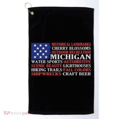 Michigan Characteristic Words Golf Towel