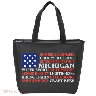 Michigan Characteristic Words Tote Bag