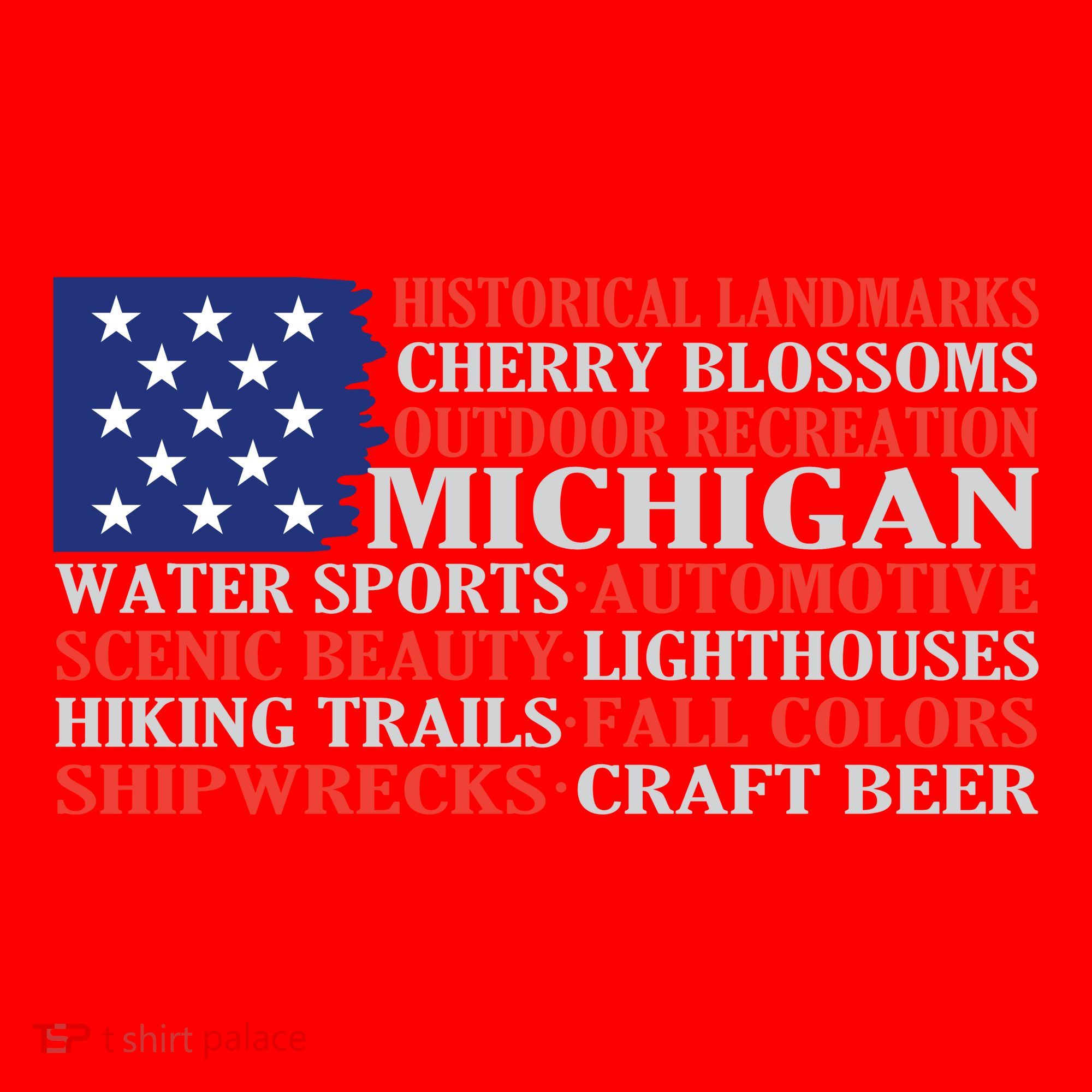 Michigan Characteristic Words Santa Hat