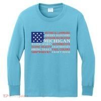 Michigan Characteristic Words Kids Long Sleeve Shirt thumb 0
