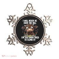Messy Cow Will Never Be Over Hill I’M Too Darn Tired Climb Ornament thumb 0