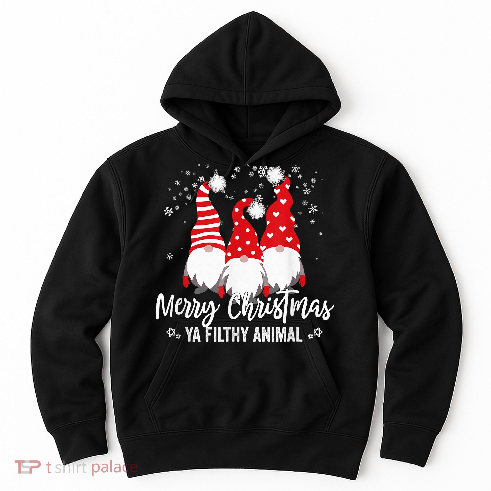 Merry Christmas Ya Filthy Animals Funny Christmas Gnome Hoodie