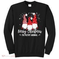 Merry Christmas Ya Filthy Animals Funny Christmas Gnome Sweatshirt thumb 0