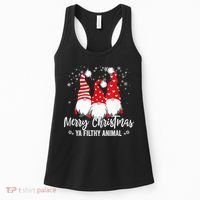 Merry Christmas Ya Filthy Animals Funny Christmas Gnome Women's Tank Top thumb 0